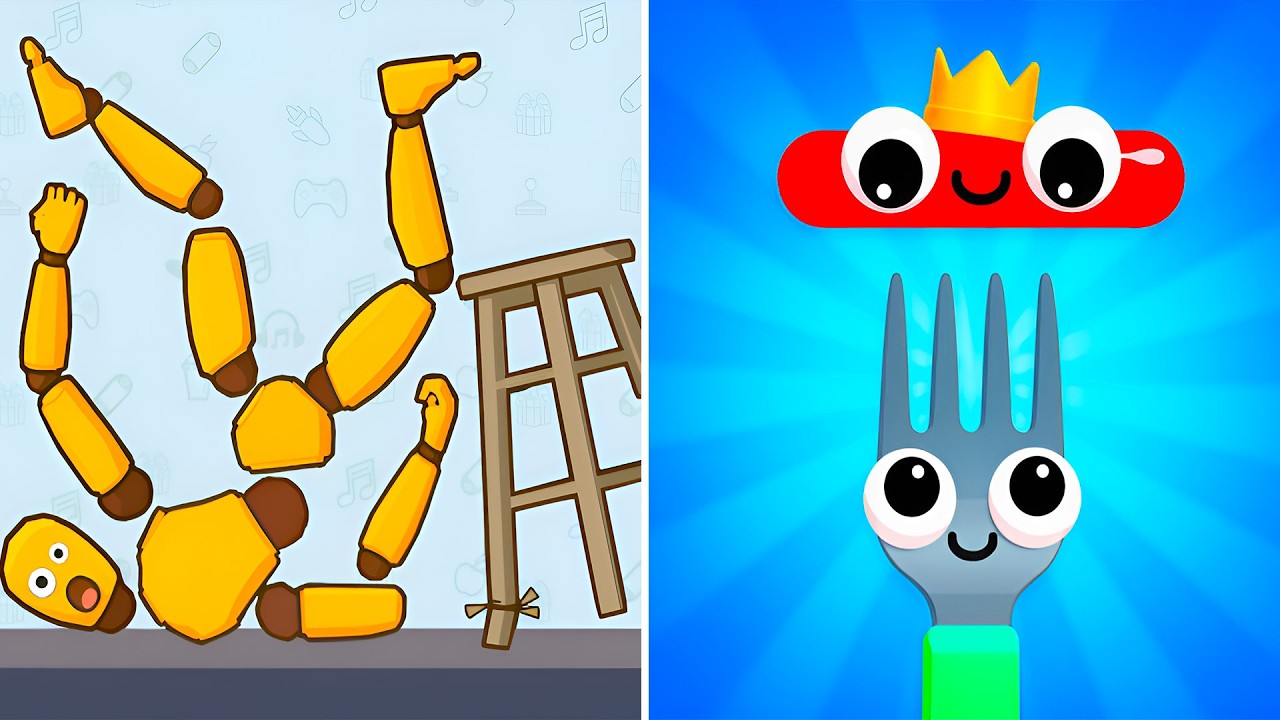 Kick & Break VS Fork N Sausage 🦶🍴 All Levels Max Update Walkthrough Mobile NEW Gameplay K5RX