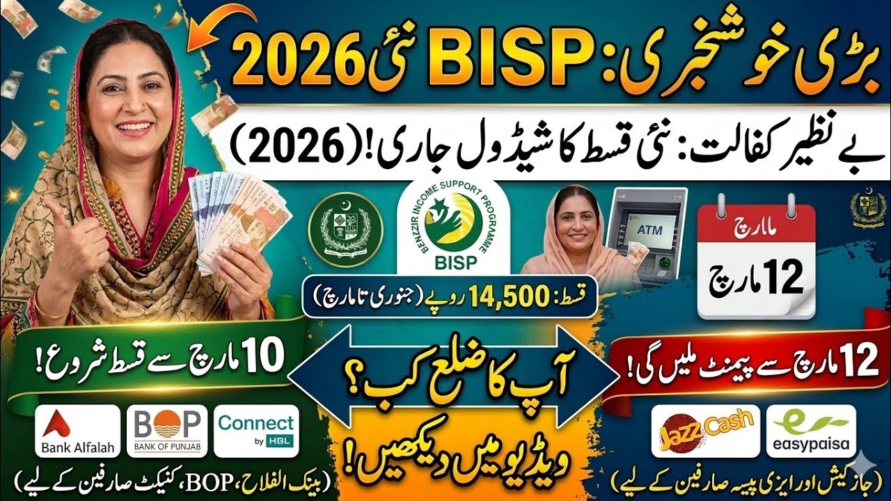 BISP 14500 Payment Schedule 2026 | BISP New Payment District List March 2026|8171 Today Update