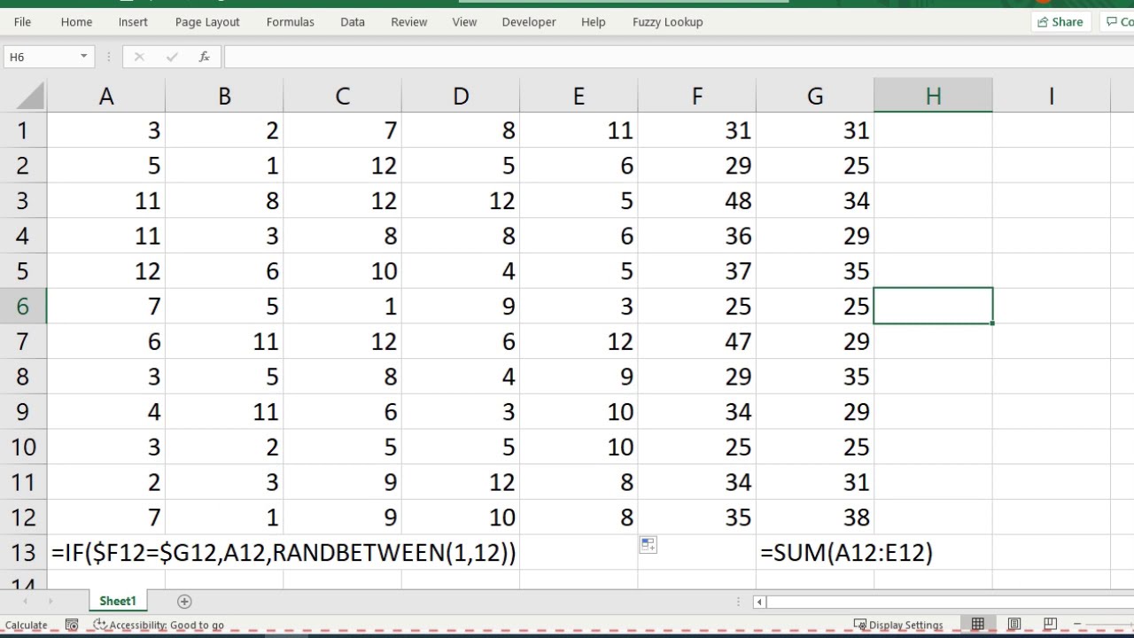 Five Random Numbers To Get A Given Number