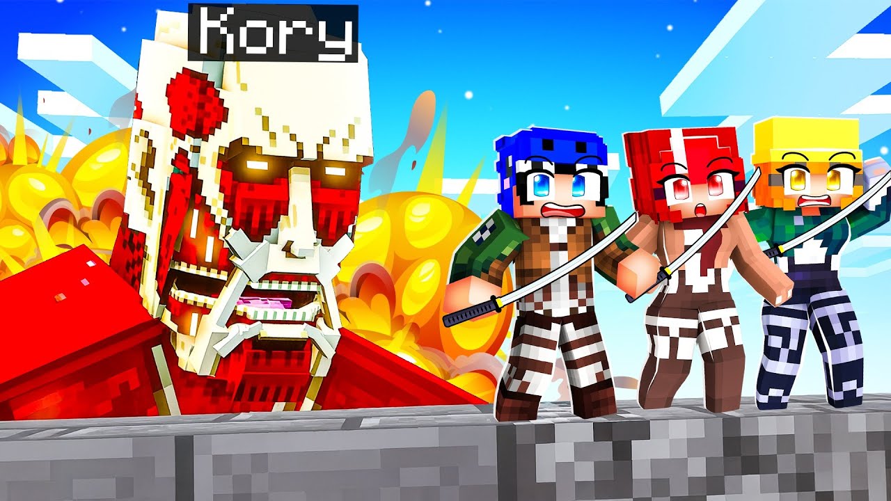 Having an ATTACK ON TITAN FAMILY in Minecraft!