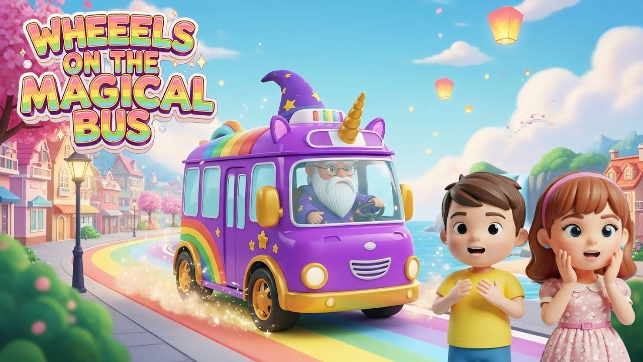 Wheels on the Bus MAGICAL Version - Kids Songs with Unicorns, Dragons & More!
