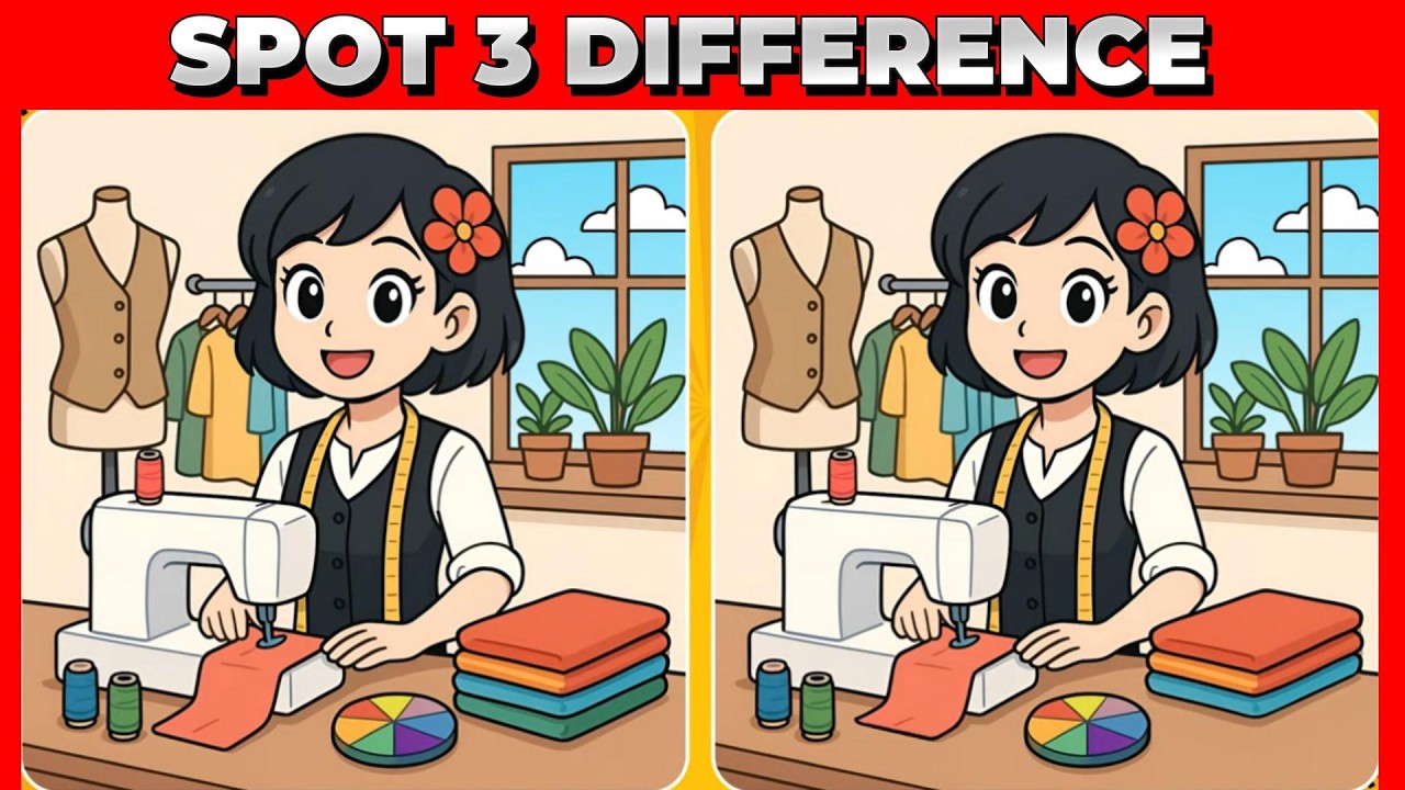 Spot 3 Differences Puzzle | Brain Test | Optical Illusion Challenge | Dream Line Studio 9