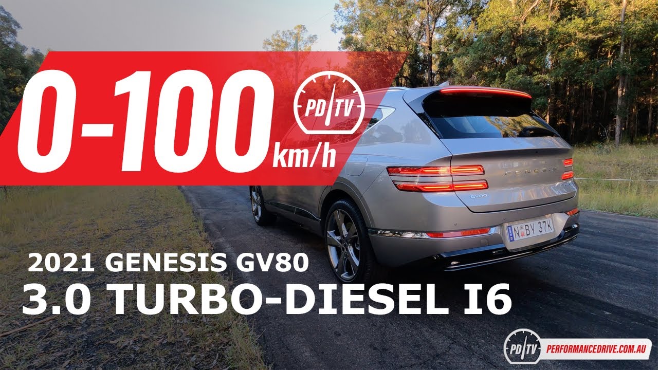 2021 Genesis GV80 3.0D 0-100km/h & engine sound