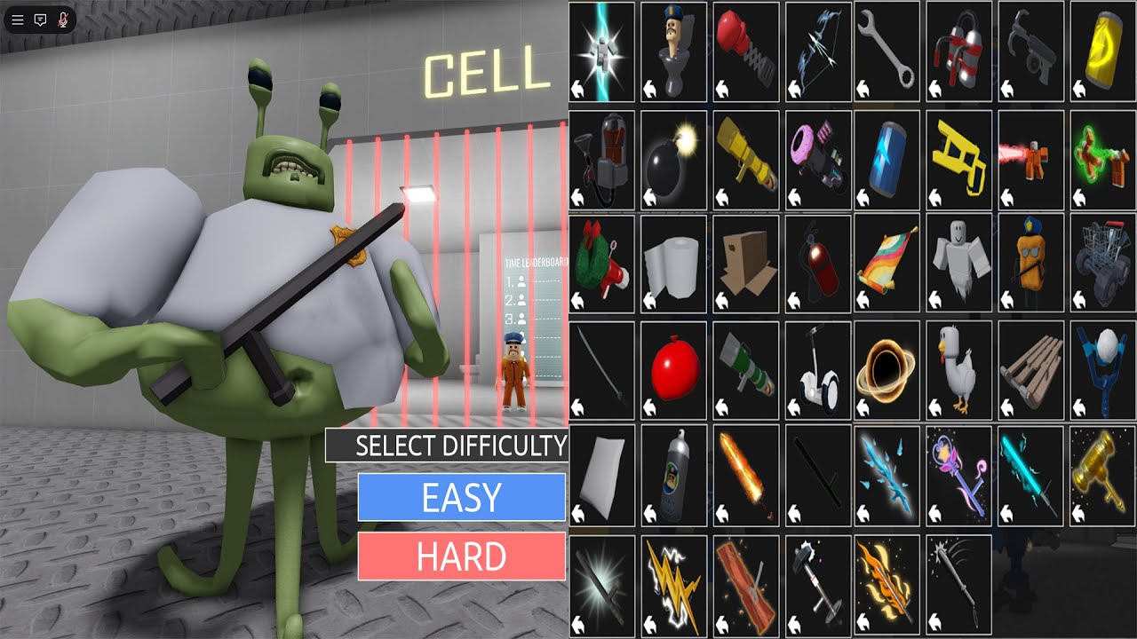 BARRY'S PRISON RUN! (OBBY) Alien Base Hard Mode All Items & All Morphs Unlocked: Alien Pizza, Robot