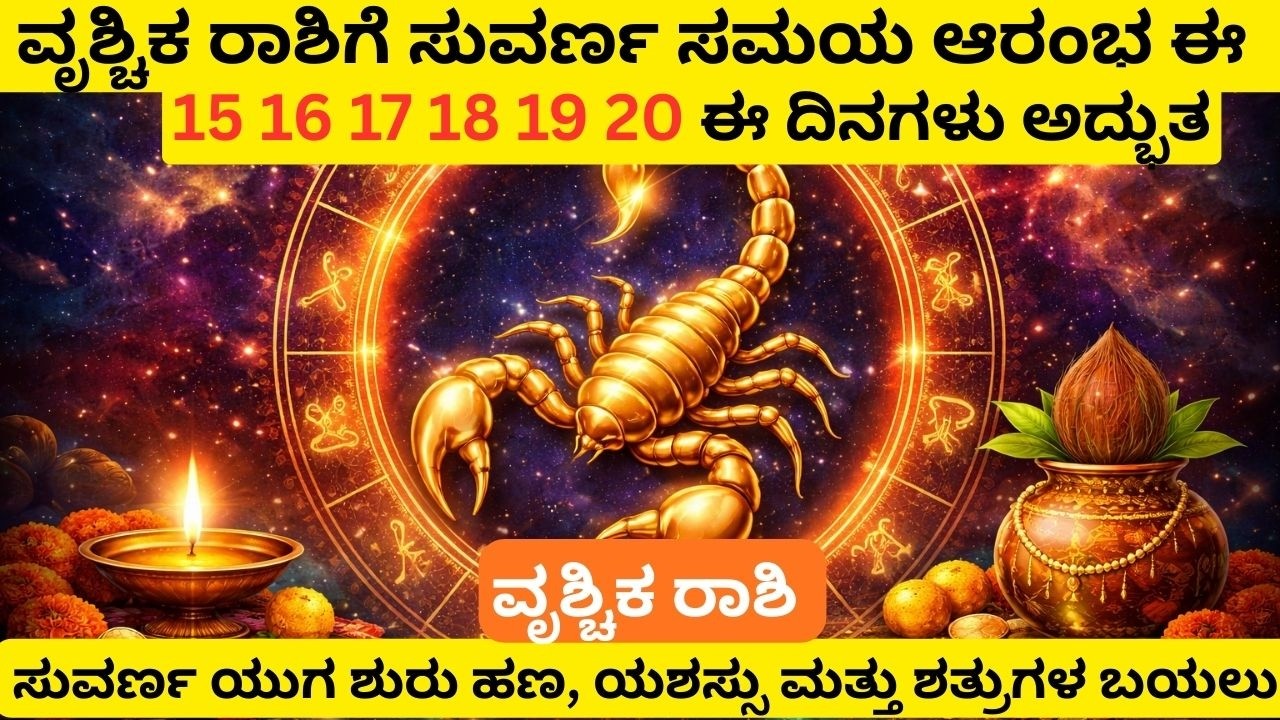 ವೃಶ್ಚಿಕ ರಾಶಿ ♏ ಮುಂದಿನ 5 ದಿನಗಳಲ್ಲಿ ಜೀವನವೇ ಬದಲಾಗಲಿದೆ | ಲಕ್ಷ್ಮೀದೇವಿಯ ಕೃಪೆ