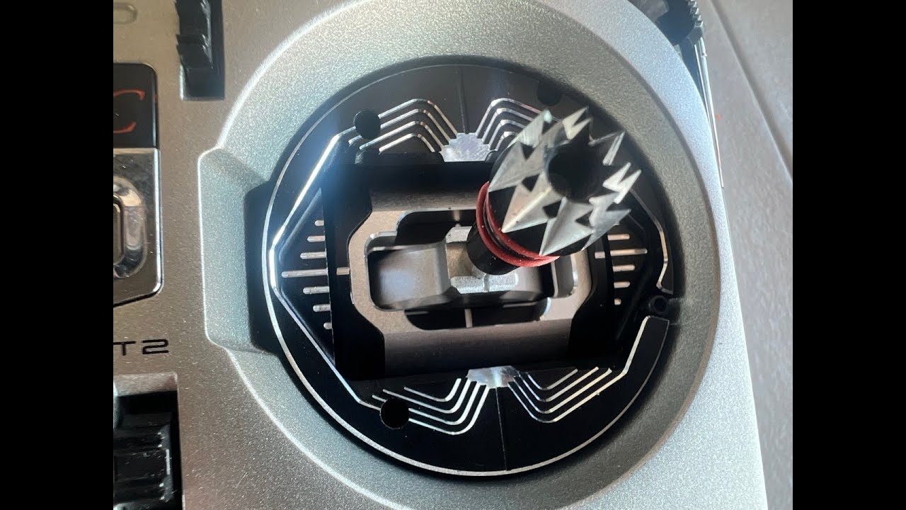 Radio Master AG01 gimbal installed on Futaba 18mz tx