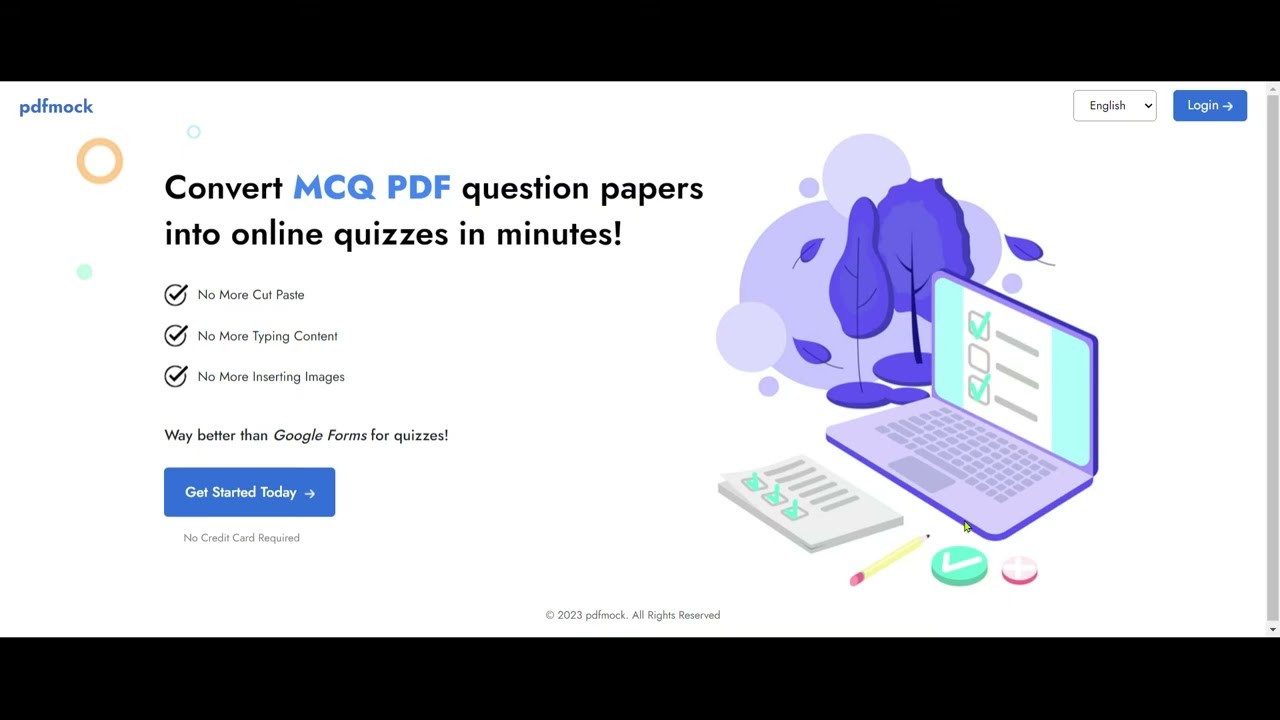 Convert MCQ PDF question papers into online quizzes in minutes!  