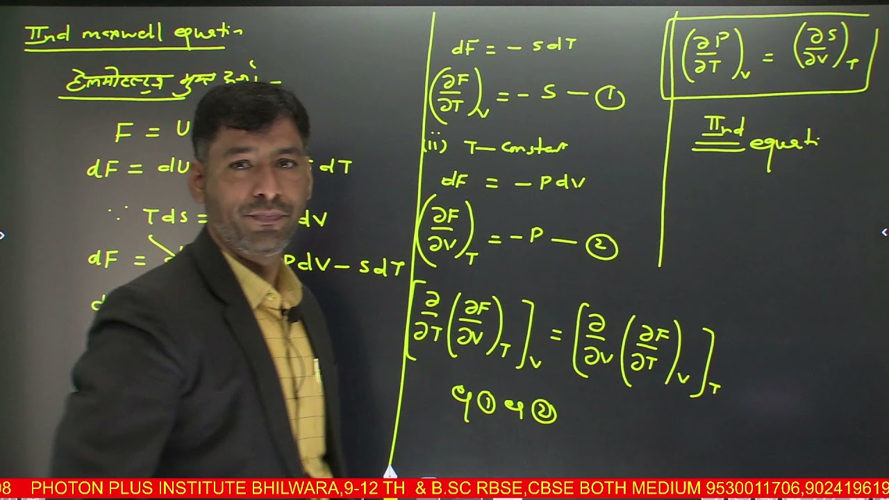 maxwell equation thermodynamic physics b.sc 2nd year by H.S.SIR