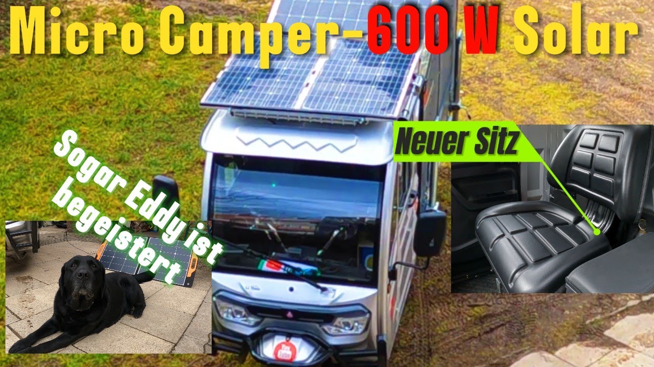 600 Watt‼️ Solaranlage auf dem Elektro Dreirad / 😲Sitzbank raus - gefederter Sitz rein #ape #camping