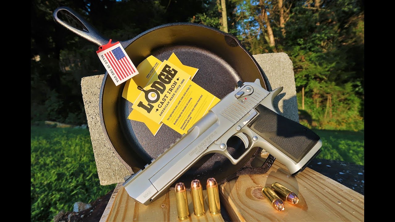 50AE Desert Eagle vs Cast Iron Skillet