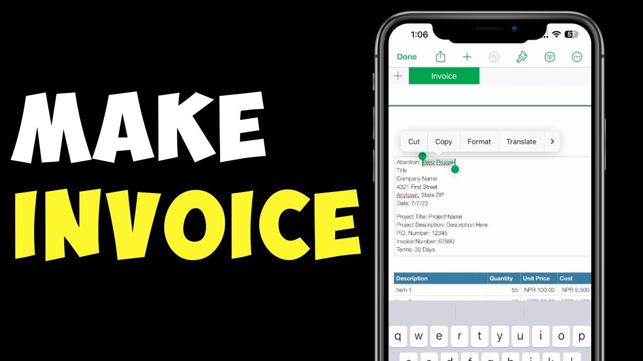 How To Make Invoice On iPhone 2023