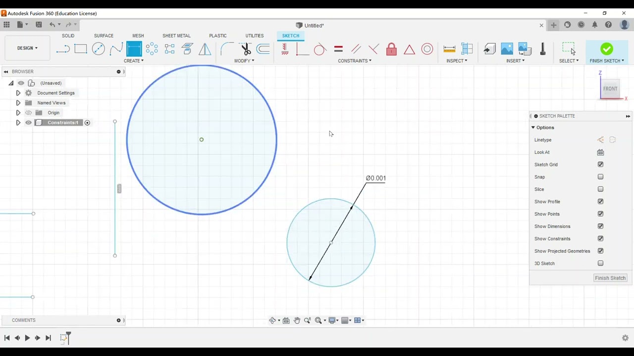 Sketching - Constraint Selection and Creation