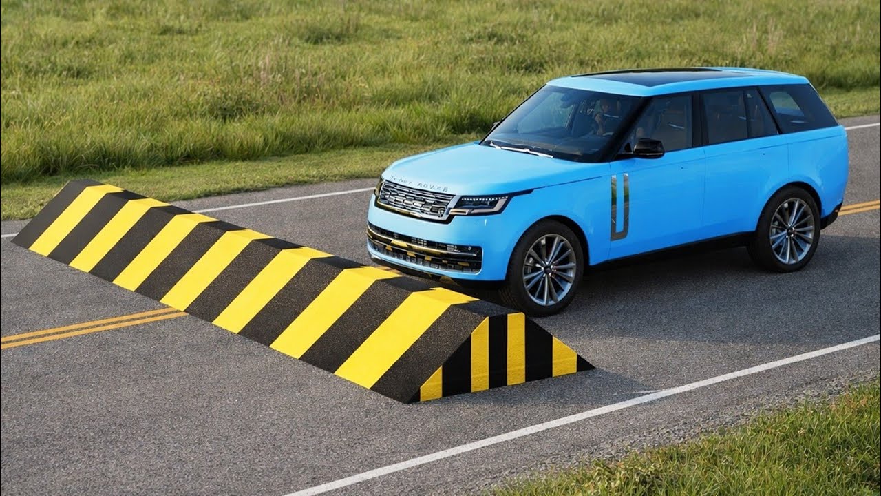 Cars vs Triangle Speed Bumps Challenge #4 in BeamNG Drive!