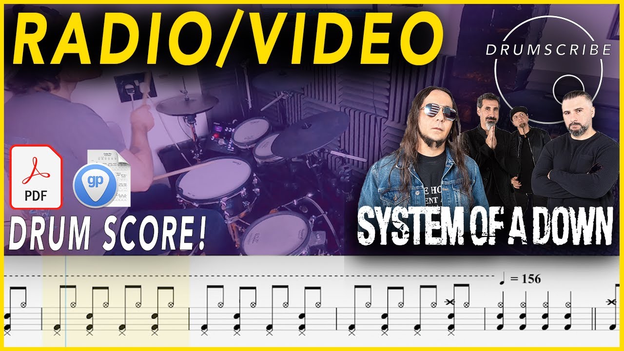 Radio/Video - System Of A Down | DRUM SCORE Sheet Music | #195 DRUMSCRIBE