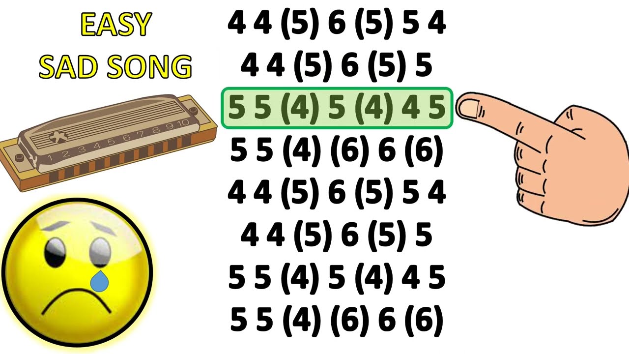 EASY SAD SONG - HARMONICA - DIATONIC C - TABS