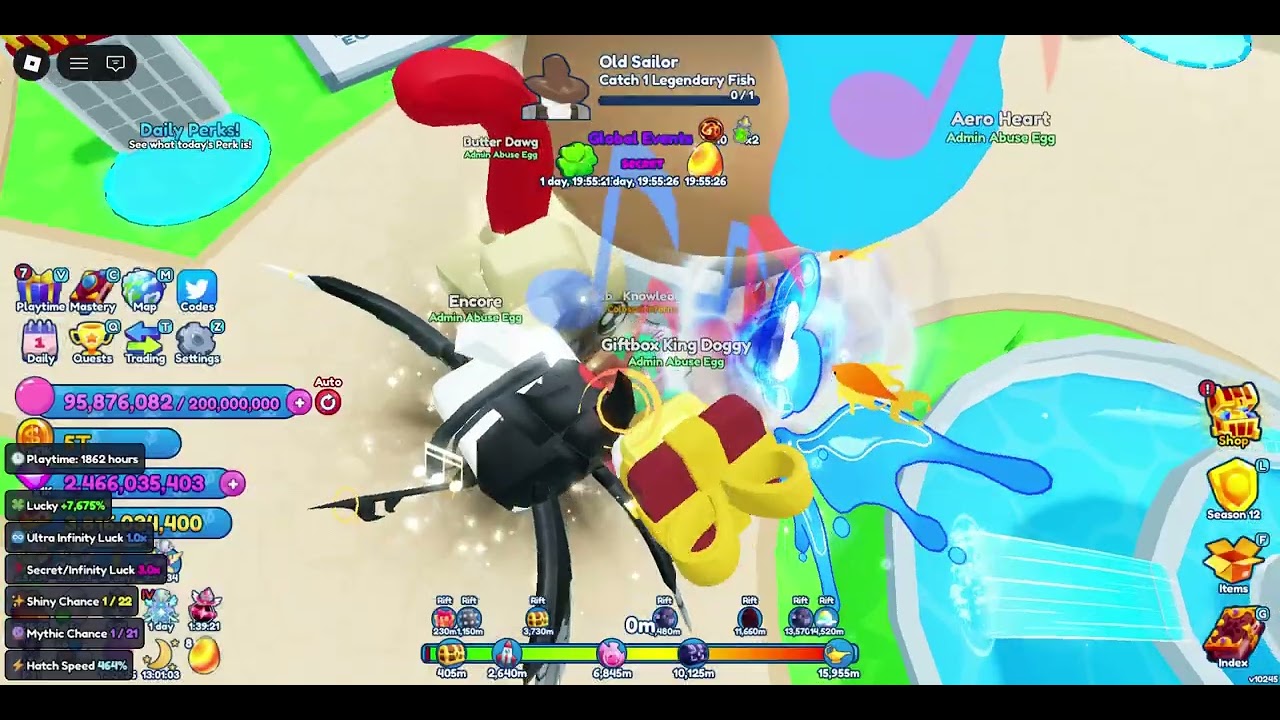 BGSI (bubble gum simulator infinity) new admin abuse pets and a XL clown round