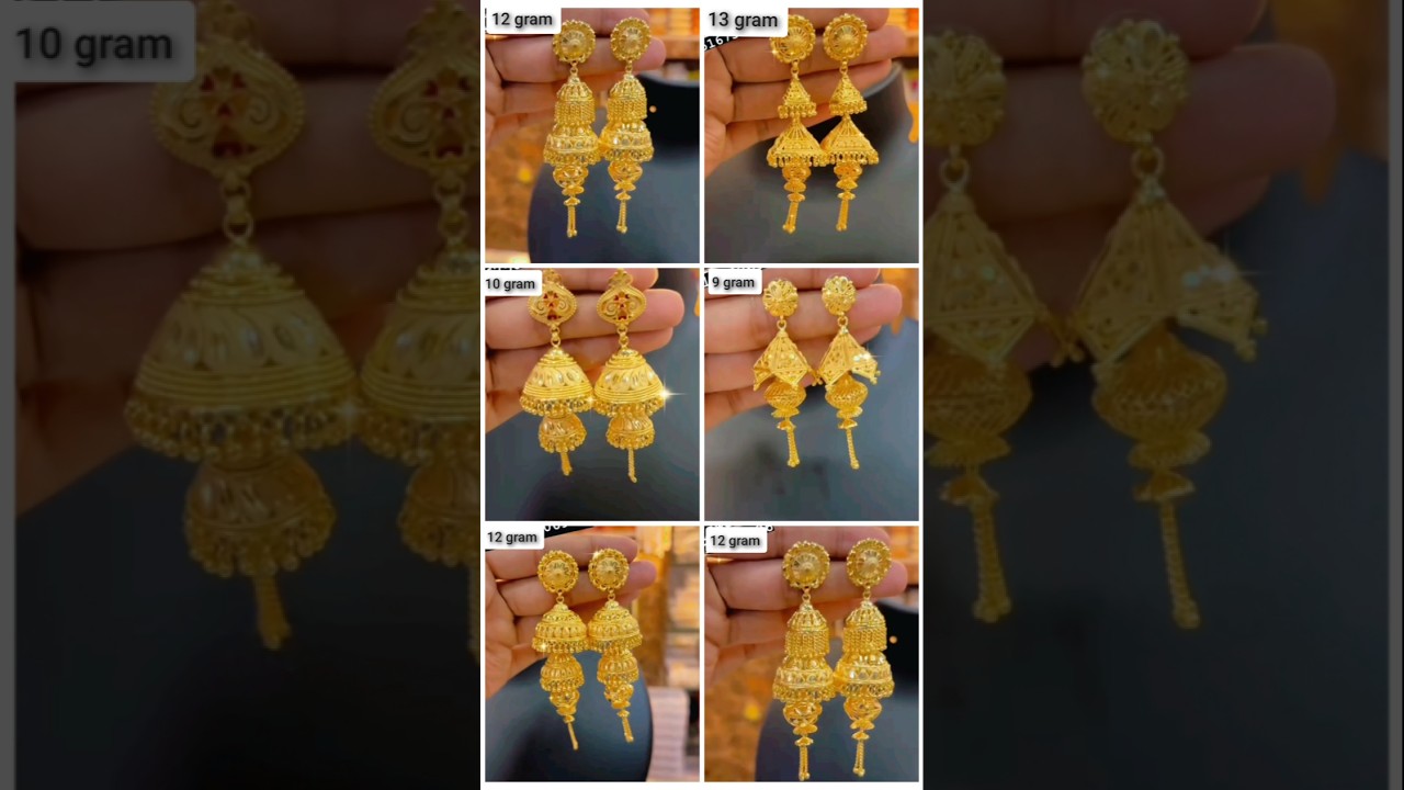 latest gold jhumki designs with weight and price 2025 #jhumka #jhumki #earrings #gold #jewellery.