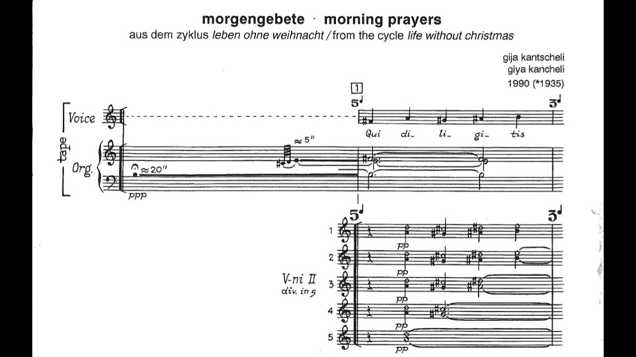 G. Kancheli - Morning Prayers [SCORE VIDEO]