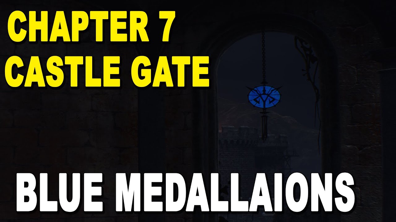 Castle Gate Blue Medallions Resident Evil 4 Remake Chapter 7