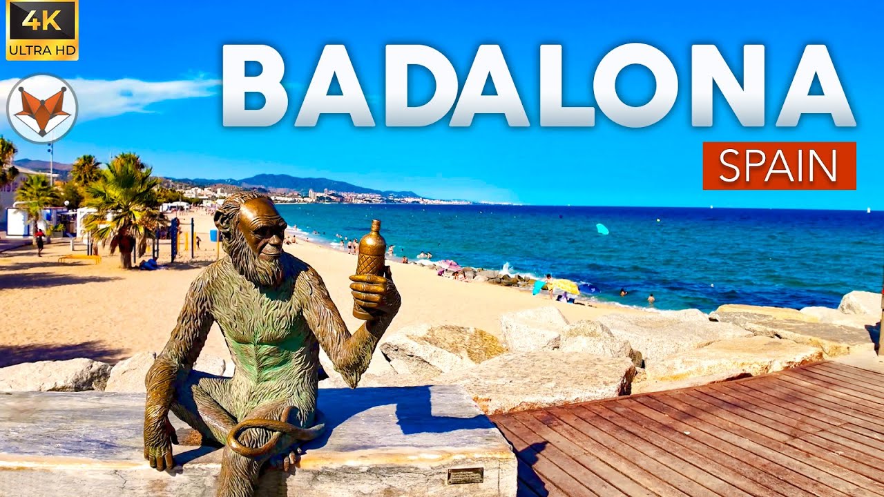 BADALONA, HISZPANIA 🇪🇸 Spacer wzdłuż wybrzeża i plaż 🌊 Walking Tour 4K