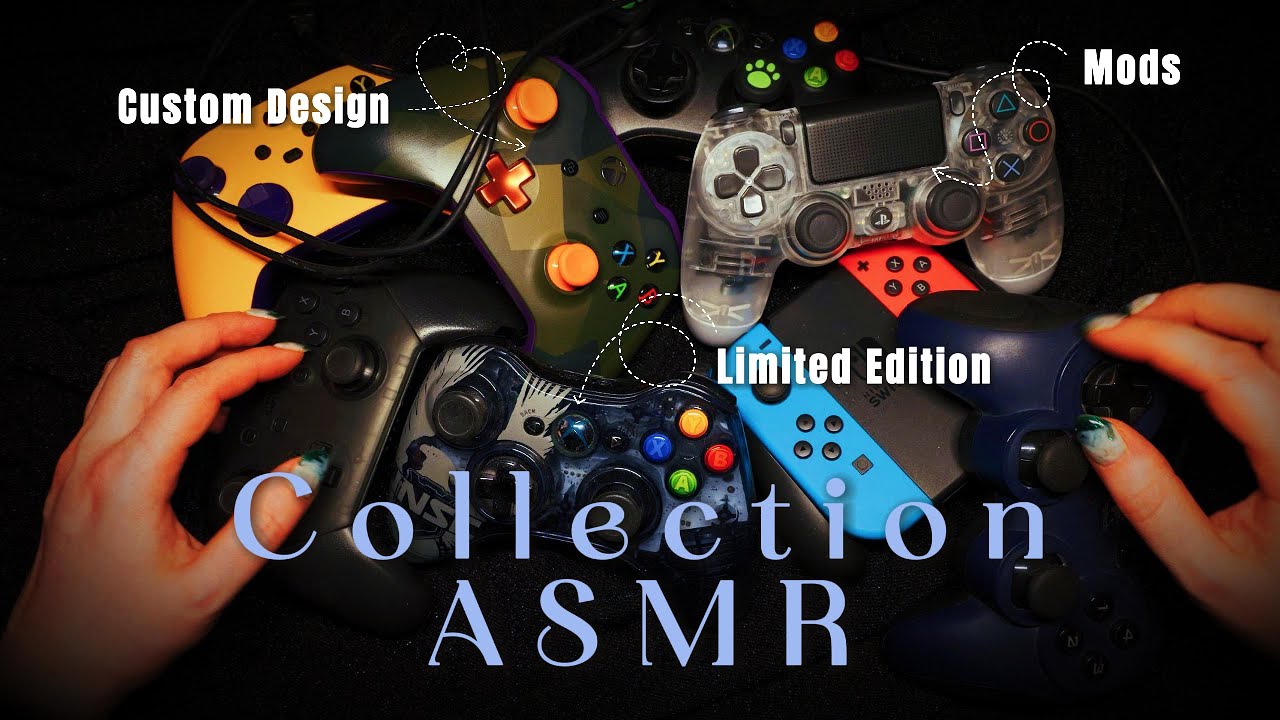 The sound of my controller collection 🎮🎵 Whispered ASMR | Tapping, Button Sounds & Relaxing Ramble