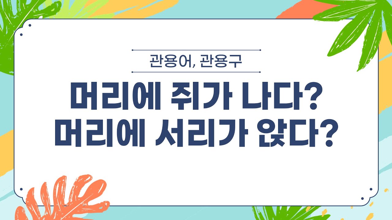 관용구 8. 머리 ⑧ 8개