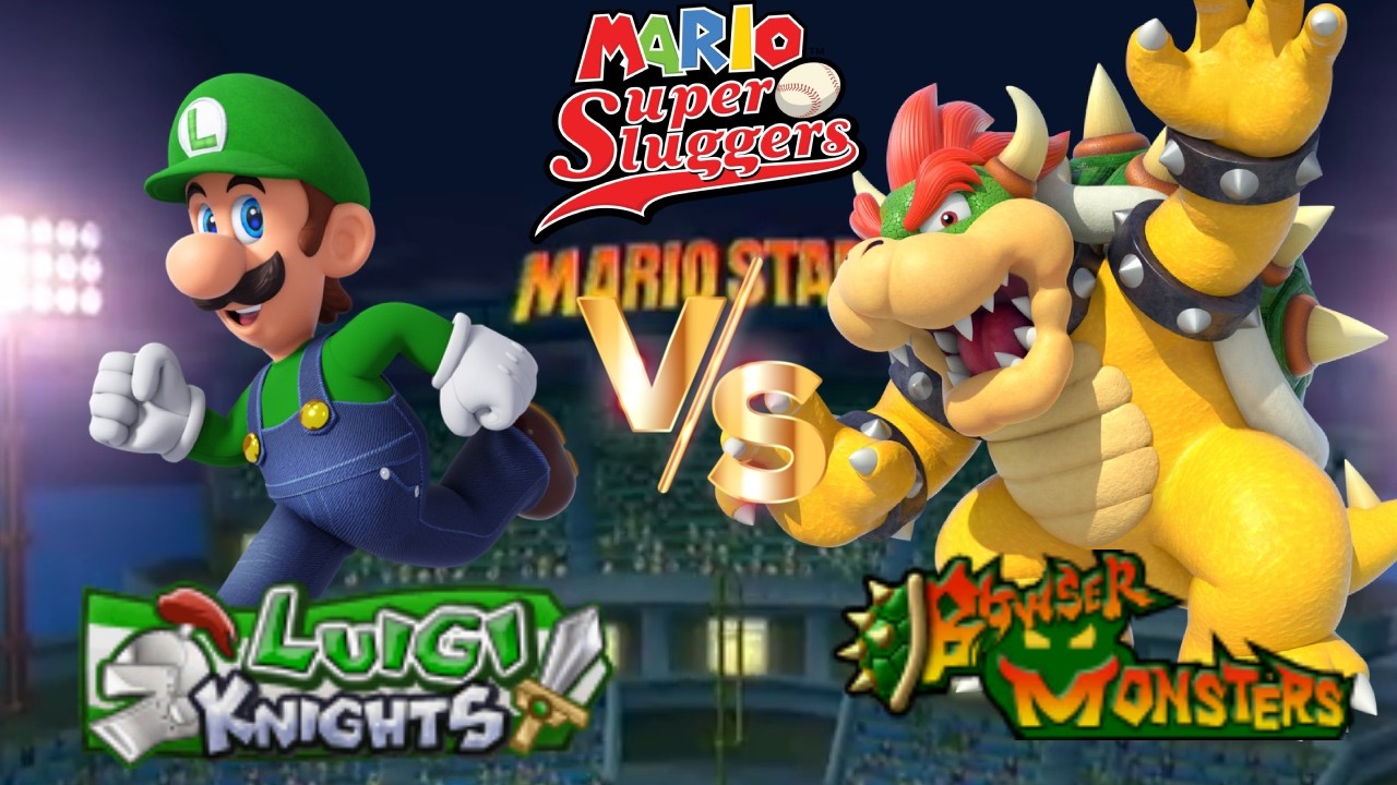 Super Mario Sluggers - Season 13 Game 8 Luigi vs Bowser [Mario Stadium Night]