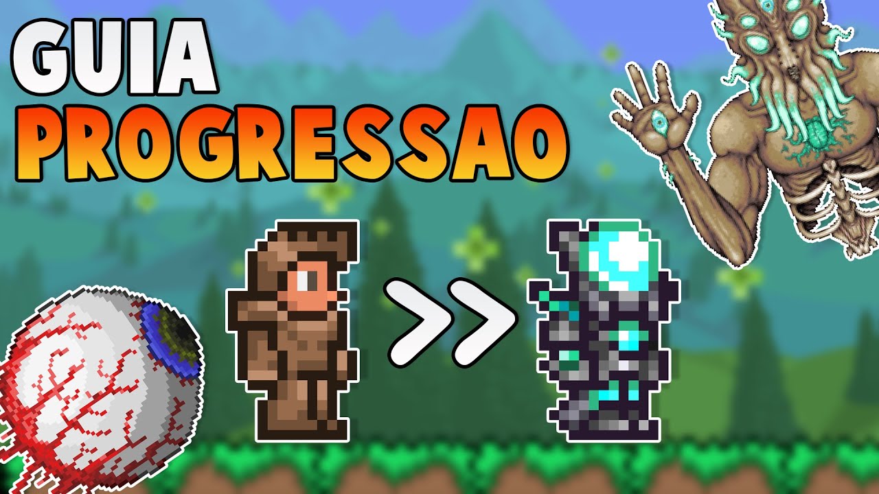 Todo TERRARIA em 15 MINUTOS! Guia de Progressão para iniciantes.