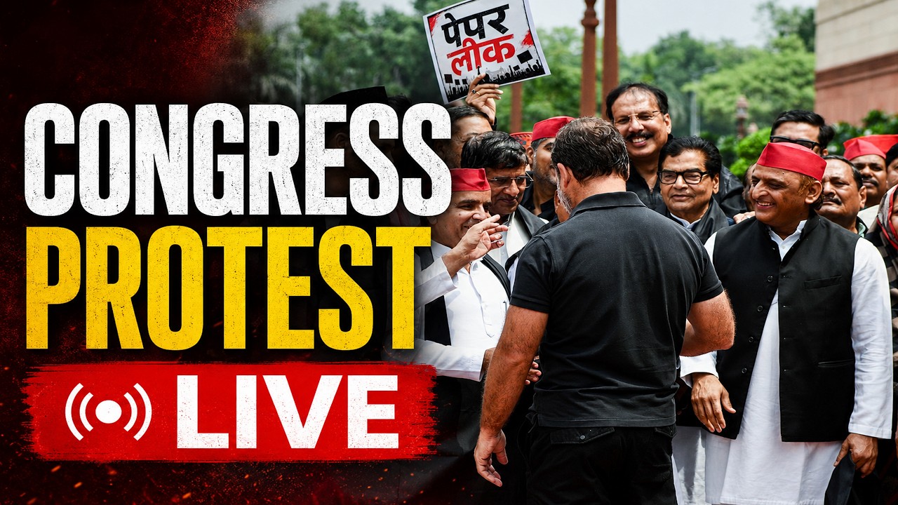 Congress Protest LIVE | Parliament Protest LIVE | Wearing Black Clothes, Opposition MPs' Protest
