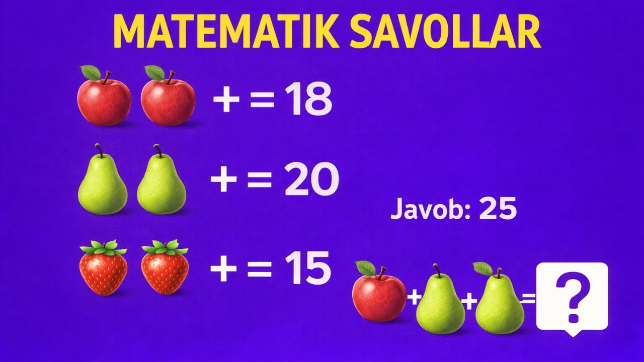 MATEMATIK SAVOLLAR TOPGANGA 60 UC