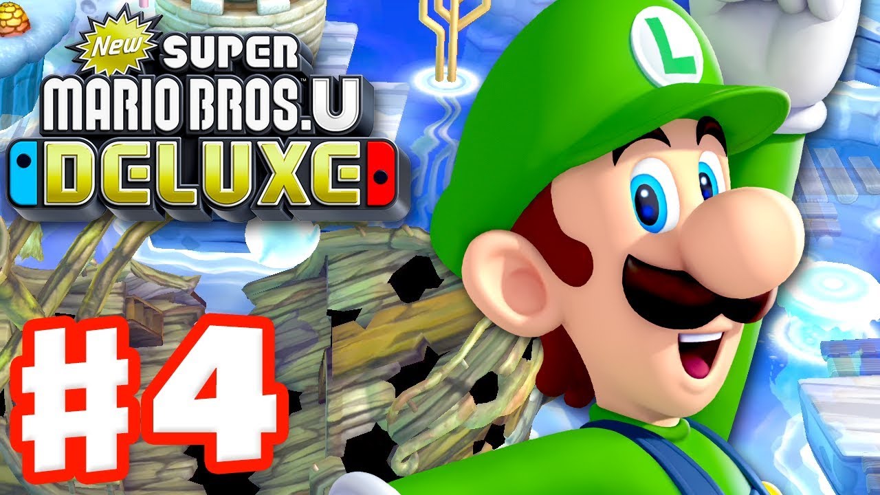 New Super Mario Bros U Deluxe - Gameplay Walkthrough Part 4 - Sparkling Waters! (Nintendo Switch)