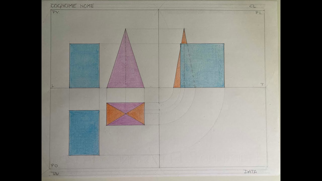 P. O.  di una piramide a base quadrata e di un parallelepipedo