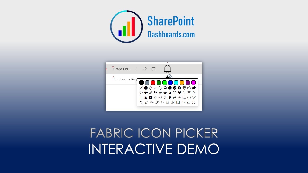 SharePoint View Formatting Fabric Icon Picker Interactive Demo