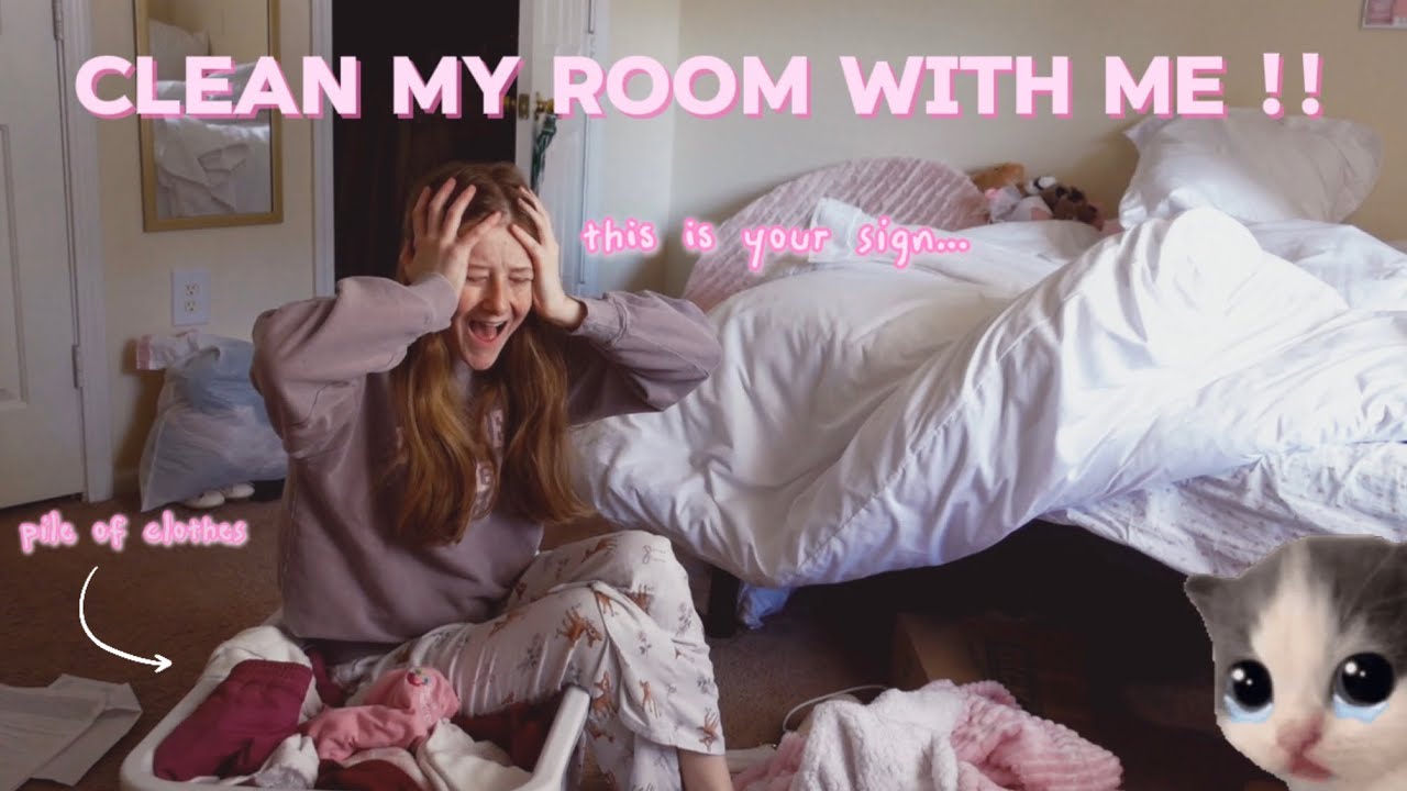 CLEAN AND DECLUTTER MY ROOM WITH ME!! | Aesthetic cleaning motivation 🌱🧺🕯️🧹🧽