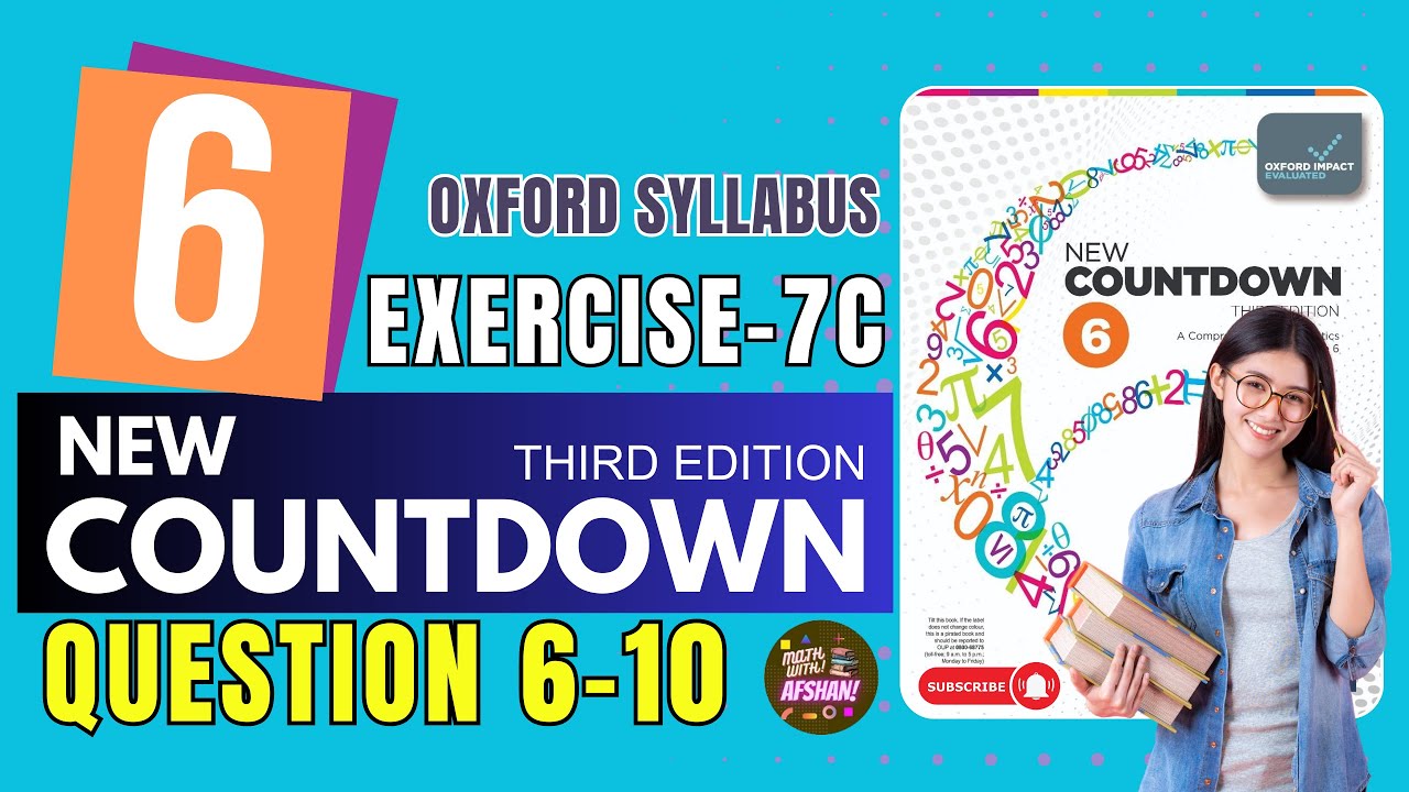 Class 6th math Exercise 7C Question 6-10 | Countdown 6 | Oxford | Math with Afshan #maths