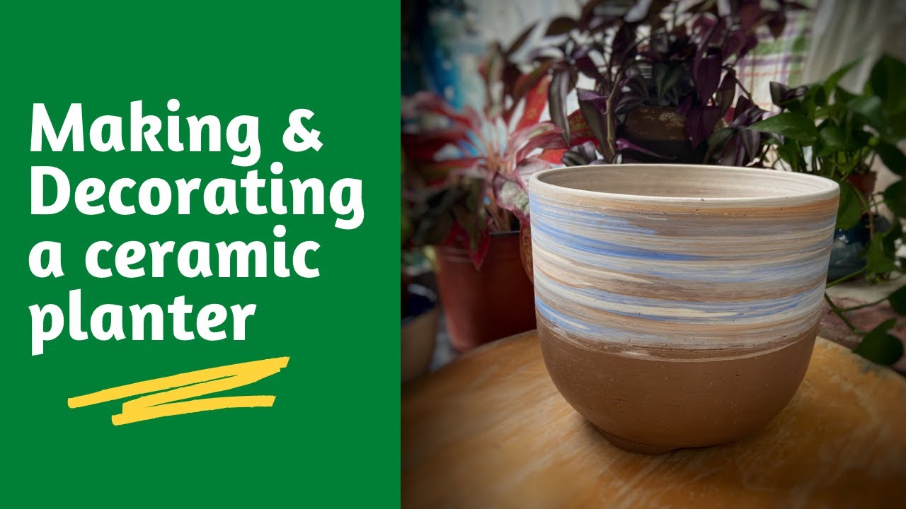 #23 - Making & Decorating a Large Ceramic Planter | Handmade Ceramics | #Pottery