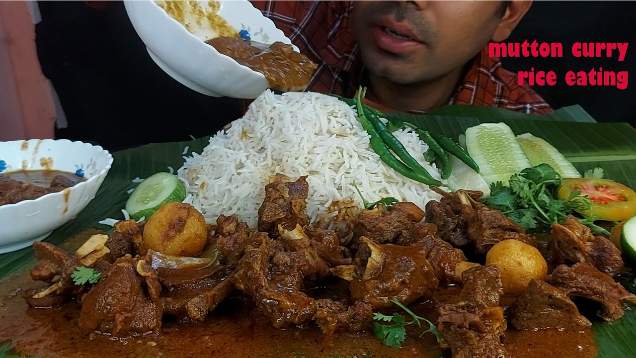 Dhaba Style Mutton Handi & Massive Rice Plate 🍛 Spicy Mutton Kosha Big Bite Challenge in BANANALEAF