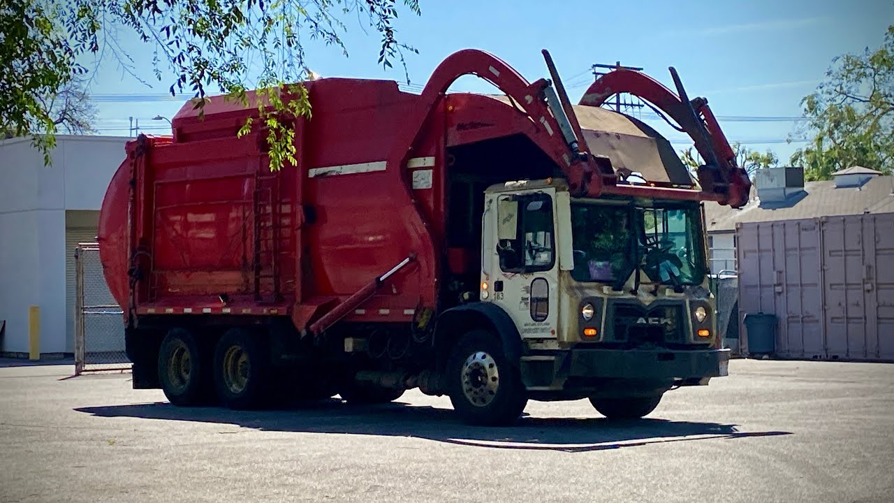 American Reclamation&rsquo;s Former ACE-Disposal 2012 Mack MRU McNeilus CNG Front Loader Garbage Truck!