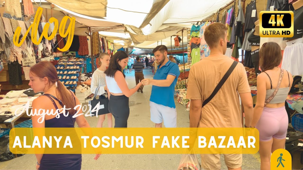 Shopping at Alanya Tosmur Fake Market | Bazaar Walking Tour | August 2024