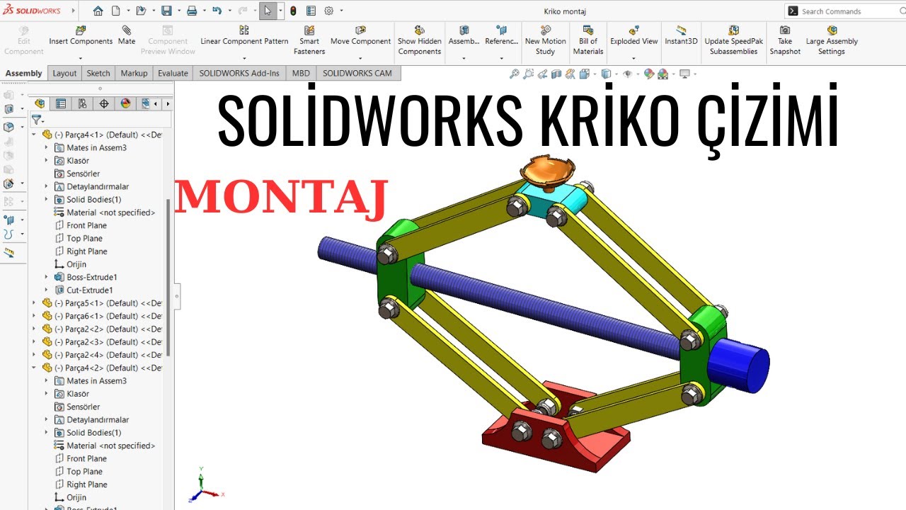 SolidWorks Kriko Montajı