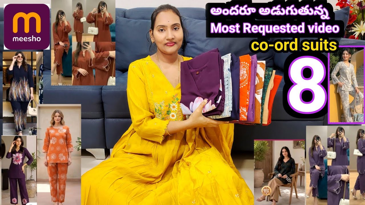 Meesho co-ord suits Rs.300-500 below లో వస్తున్న 100% quality Sets 👌 All Sizes లో కొత్తగా వచ్చాయి 😍