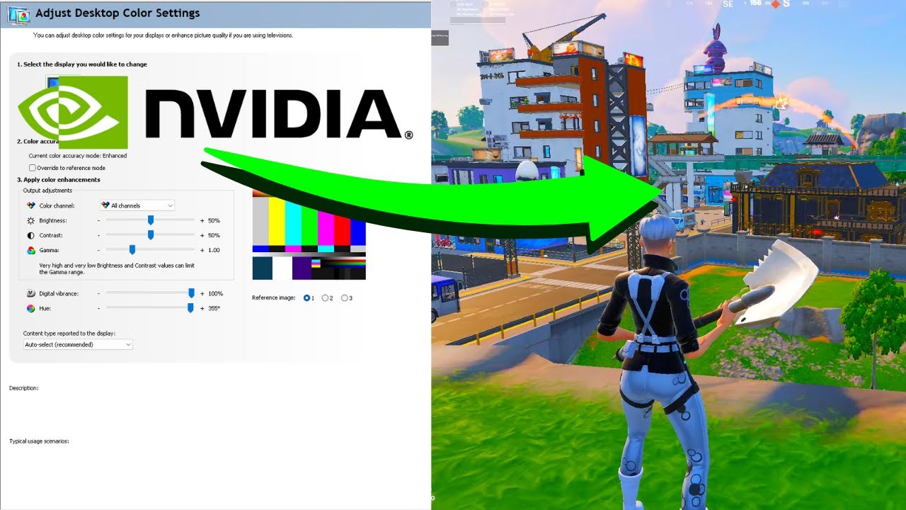 ЛУЧШИЕ настройки цветов панели управления NVIDIA для Fortnite + настройки цветов в игре