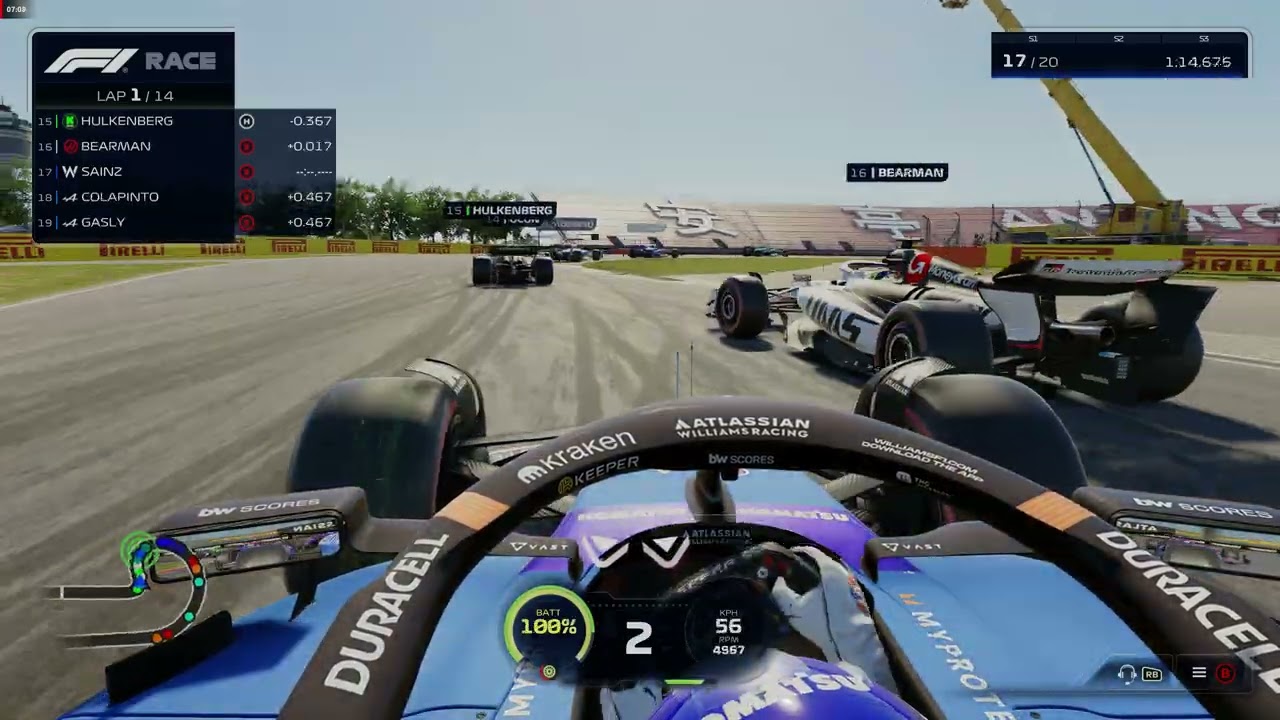 F1 25 2026 02 06 Carlos Sainz at China dry 14lap AI race.TV Pod camera.PS 5 controller in PC.