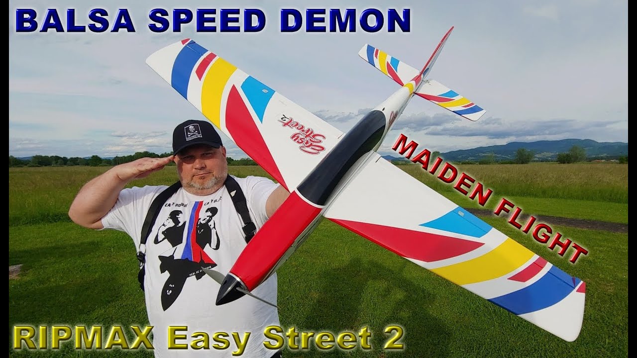 Ripmax Easy Street 2 EP BALSA 1120mm ARTF 4S power Sport aerobatic plane Maiden flight