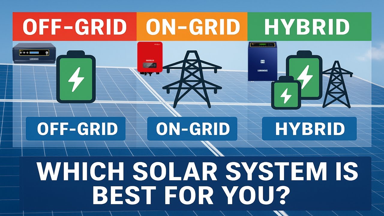 Which Solar System Is BEST for You?🔆On-Grid vs Off-Grid vs  Hybrid! ⚡
