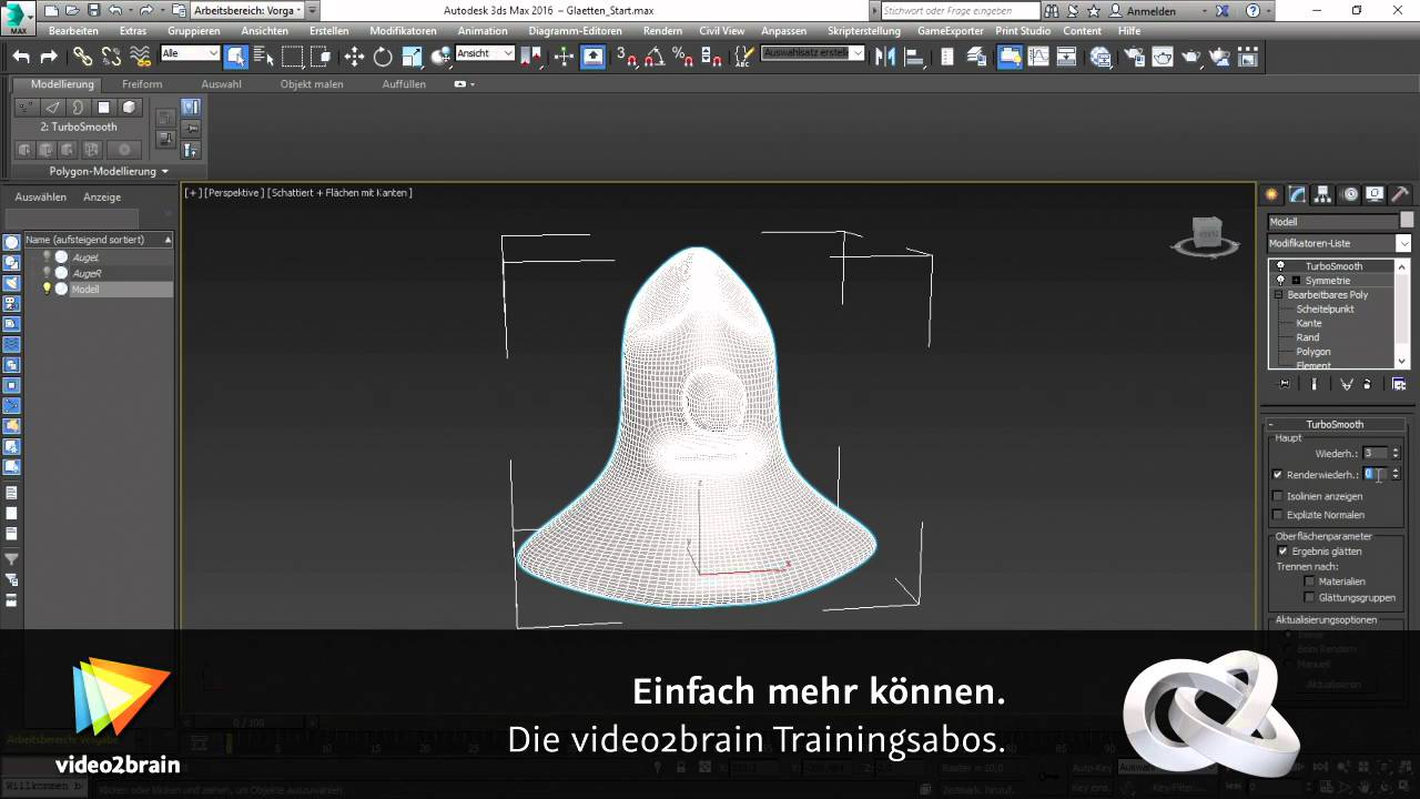 Autodesk 3ds Max – Grundlagen Tutorial: Glätten der Geometrie |video2brain.com