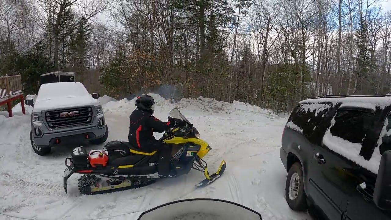 Maine Moosehead lake snowmobile crossing