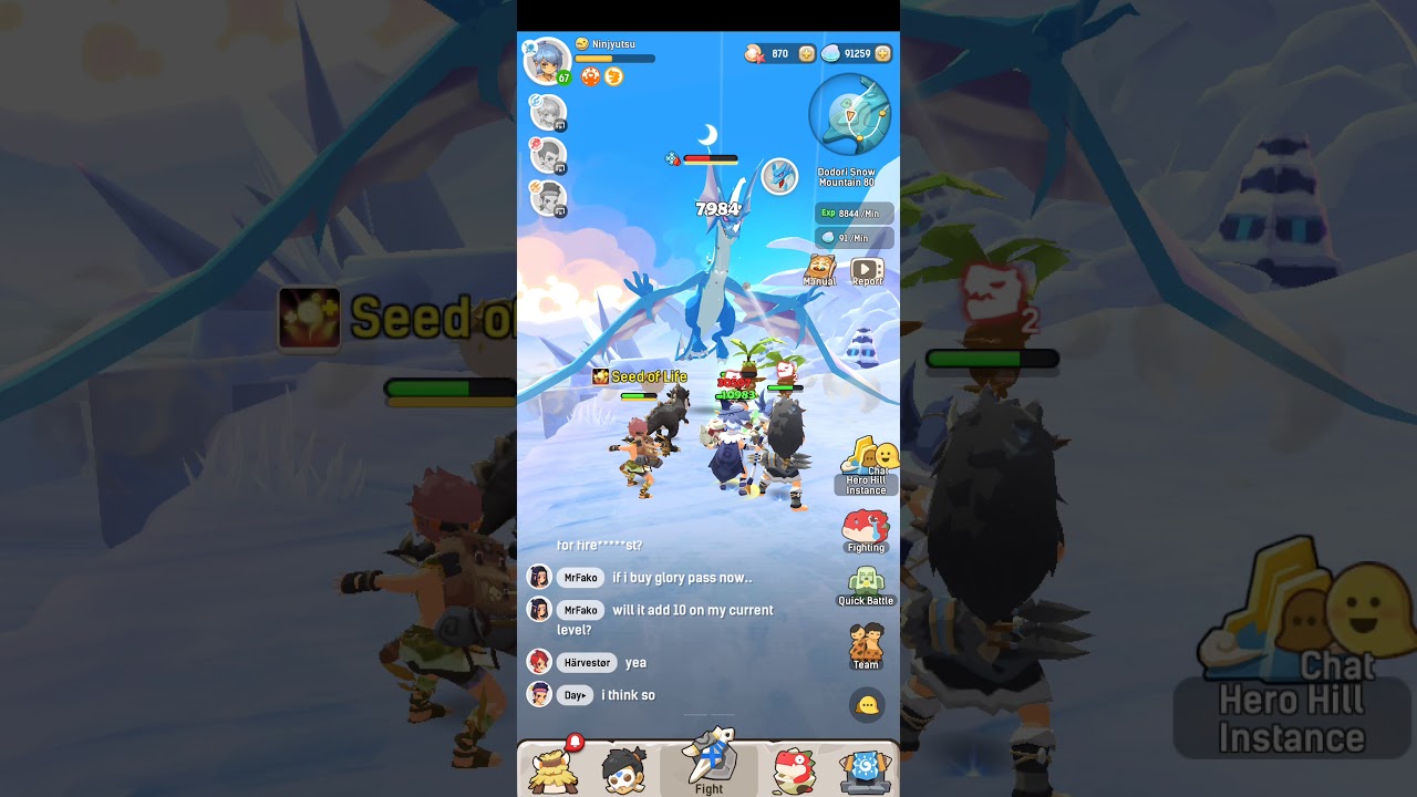 Ulala Idle Adventure VS Moon Wind Dragon - Dodori Snow Mountain 80