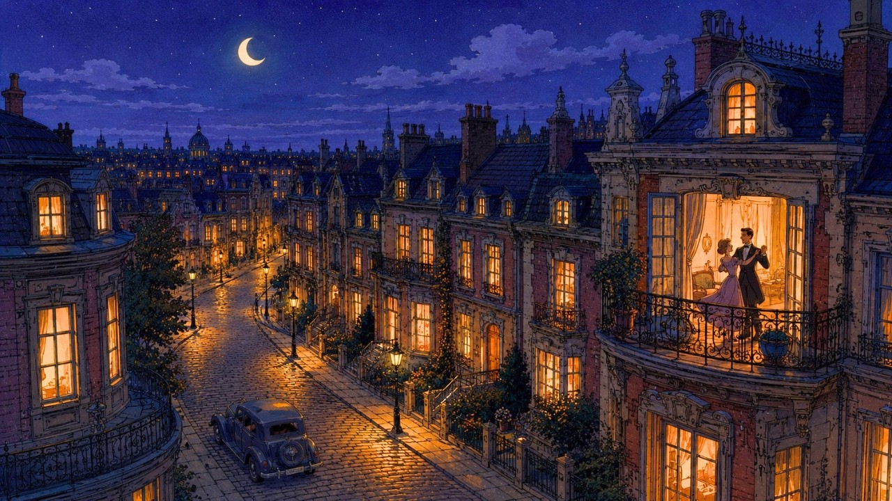 1950s Calm Summer Night  | Gentle Vintage Jazz Playing in Another Room | Relax, Sleep