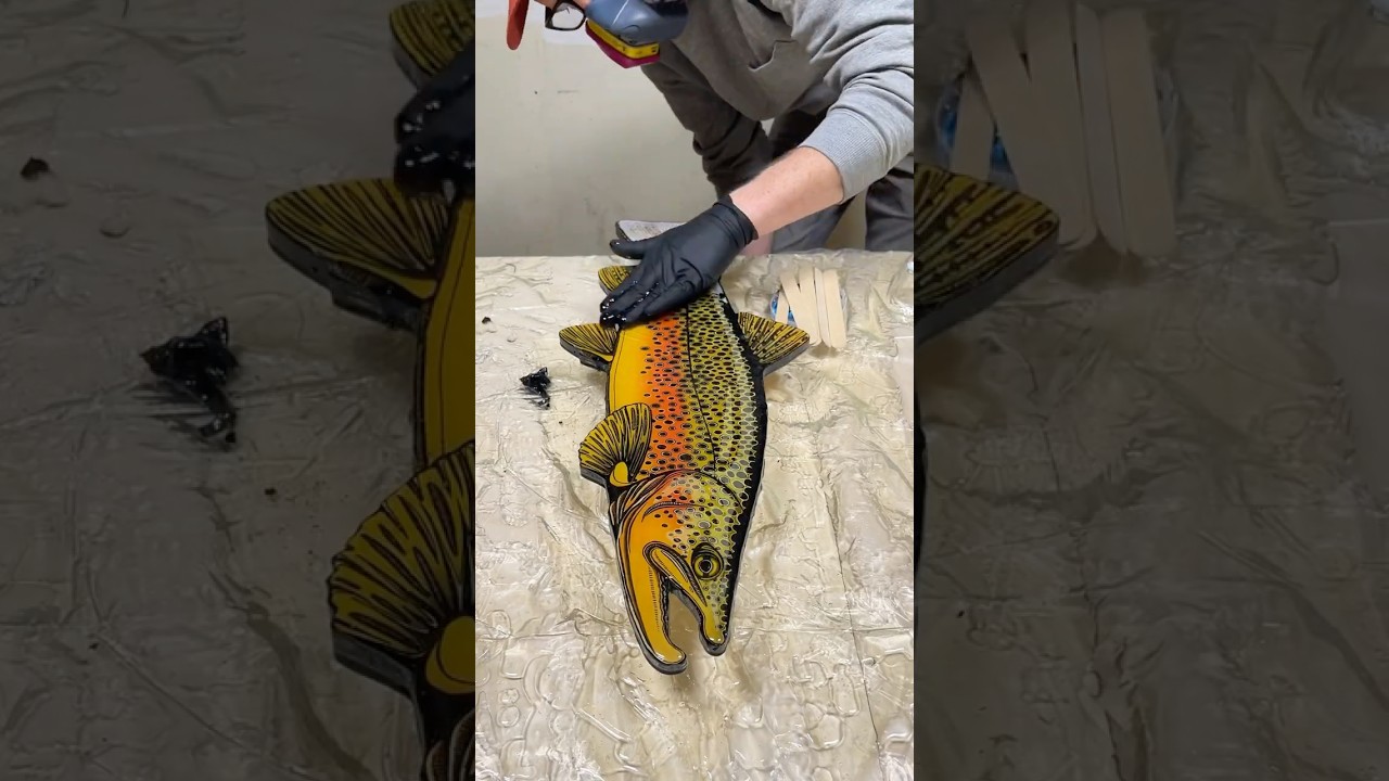 One last coat on this Brown headed west&hellip; #browntroutfishing #trout #flyfishing #illustration
